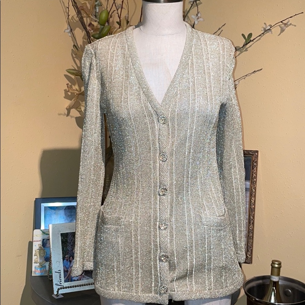 Lurex Damselle New York gold cardigan